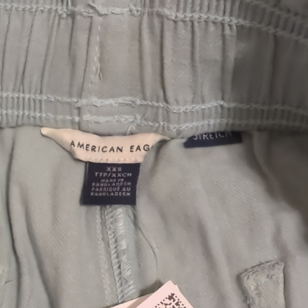 American Eagle Outfitters Dreamy Drape Linen-Blend Wide Leg Pants Coastal - Picture 4 of 7